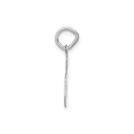 14k White Gold Number 6 Charm Pendant, Bold Block Numeric Design for Men or Women