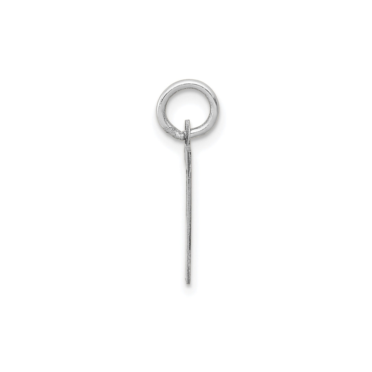 14k White Gold Number 7 Pendant Charm with Satin Finish and Polished Outline