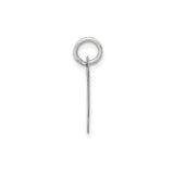 14k White Gold Number 7 Pendant Charm with Satin Finish and Polished Outline