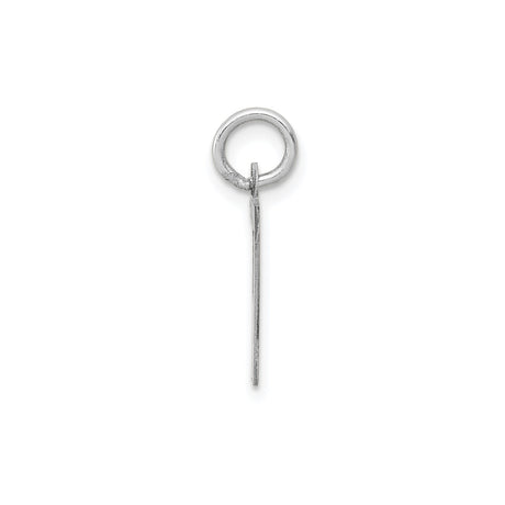 14k White Gold Number 7 Pendant Charm with Satin Finish and Polished Outline
