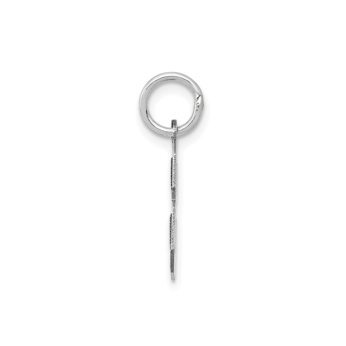 14k White Gold Number 8 Pendant, Bold Block Style Satin Finish Charm, Unisex Jewelry