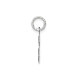 14k White Gold Number 8 Pendant, Bold Block Style Satin Finish Charm, Unisex Jewelry