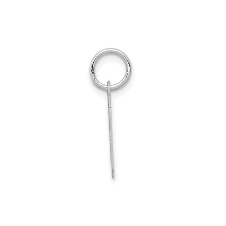 14k White Gold Number 9 Pendant Charm, Bold Block Design, Polished Finish, Unisex