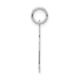 Small Satin Number 12 Charm Pendant in Real 14k White Gold
