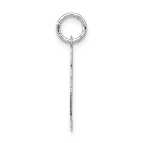 Small Satin Number 12 Charm Pendant in Real 14k White Gold