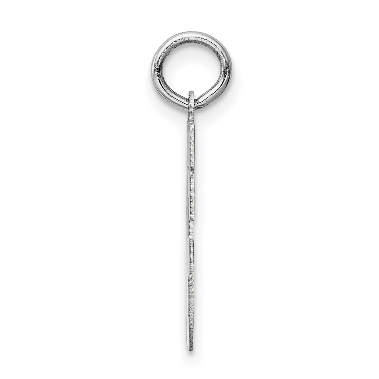 Small Satin Number 16 Charm Pendant in Real 14k White Gold