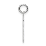 Small Satin Number 16 Charm Pendant in Real 14k White Gold
