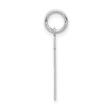 Small Satin Number 21 Charm Pendant in Real 14k White Gold