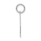 14k White Gold Number 22 Pendant Charm with Polished and Satin Finish, Unisex Sports Style