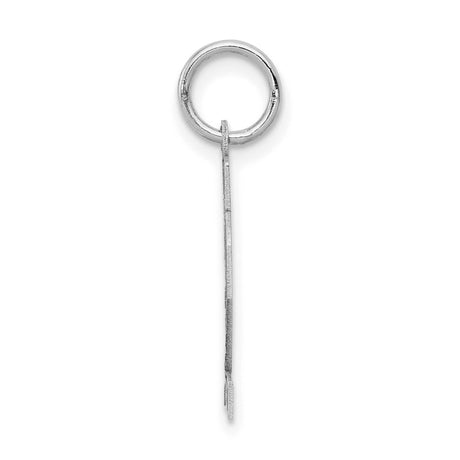 14k White Gold Number 22 Pendant Charm with Polished and Satin Finish, Unisex Sports Style