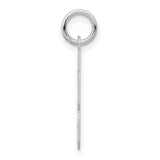 Small Satin Number 23 Charm Pendant in Real 14k White Gold