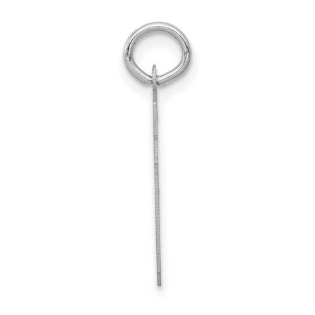 Small Satin Number 39 Charm Pendant in Real 14k White Gold