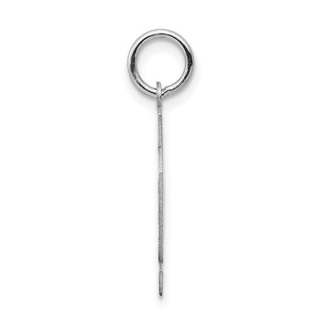 14k White Gold Number 42 Pendant, Polished and Textured Sports Charm for Men and Women