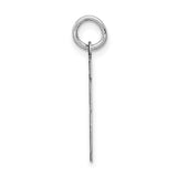 Small Satin Number 46 Charm Pendant in Real 14k White Gold