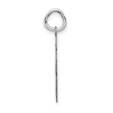 Small Satin Number 48 Charm Pendant in Real 14k White Gold