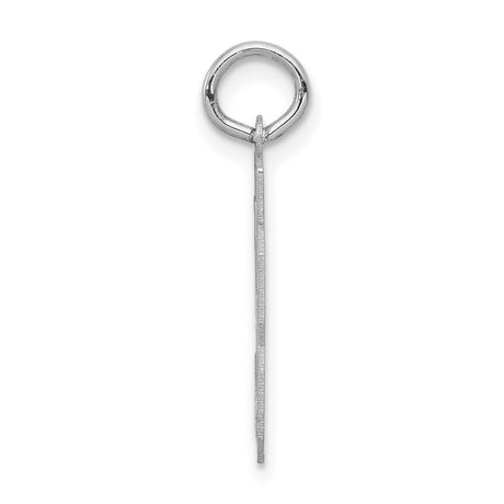 14k White Gold Number 53 Pendant Charm, Bold Athletic Font, Polished and Textured Finish