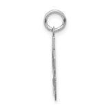 Small Satin Number 58 Charm Pendant in Real 14k White Gold