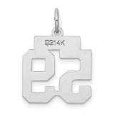 Small Satin Number 59 Charm Pendant in Real 14k White Gold