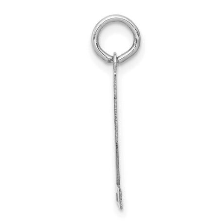 14k White Gold Number 72 Pendant, Block Style Sports Charm with Satin Finish, Unisex Jewelry