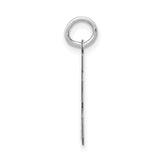 14k White Gold Number 83 Pendant, Varsity Style Jersey Charm with Satin and Polished Finish