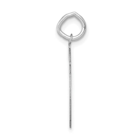 14k White Gold Number 85 Pendant, Polished Textured Finish, Bold Block Style Charm