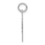 Small Satin Number 87 Charm Pendant in Real 14k White Gold