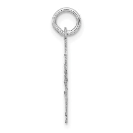 Small Satin Number 87 Charm Pendant in Real 14k White Gold