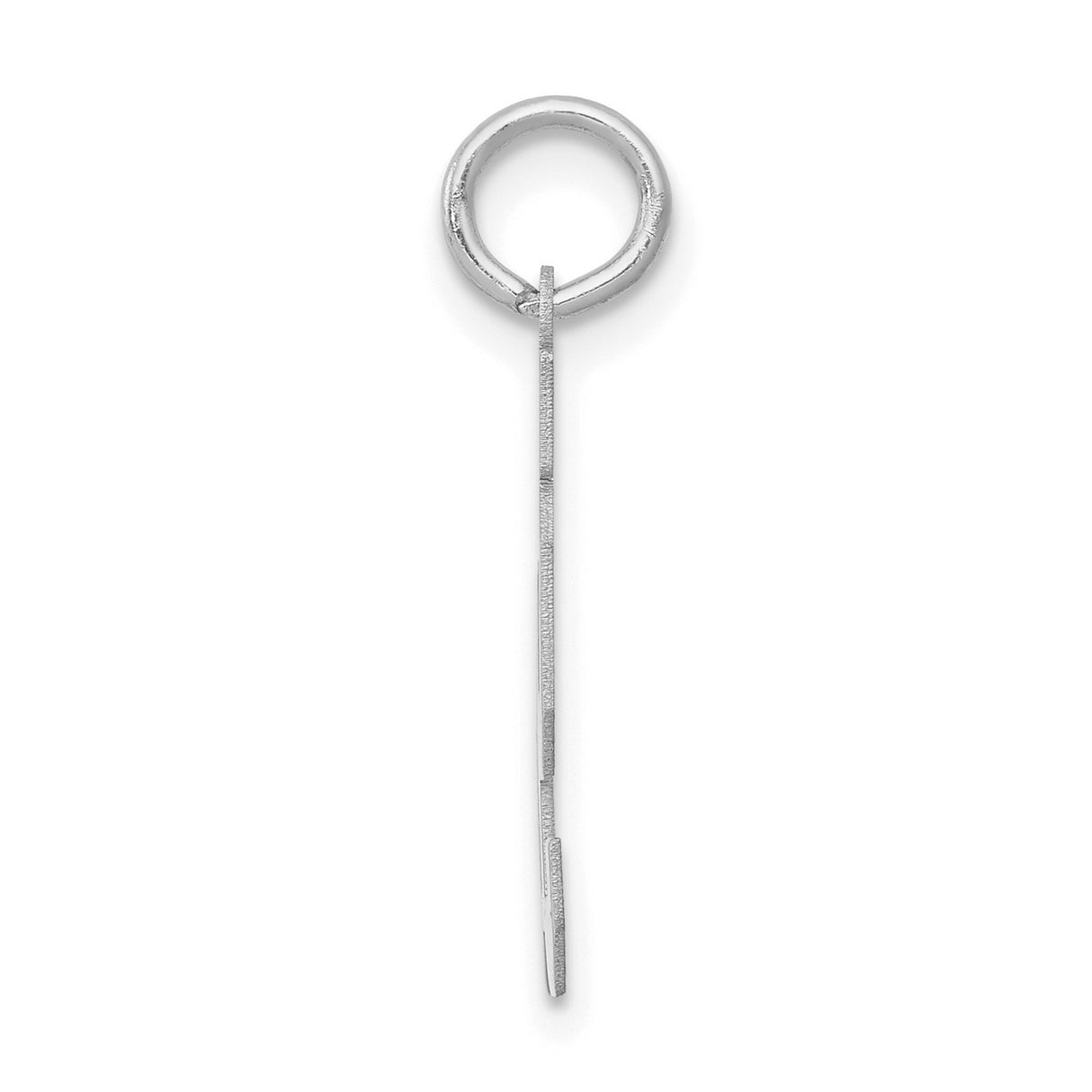 Small Satin Number 91 Charm Pendant in Real 14k White Gold