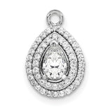 1.4ct Teardrop Semi-mount VS Diamond Charm Pendant in Real 14k White Gold