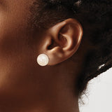 14k Yellow Gold Stud Earrings with Cultured White Pearls, Classic Everyday Style for Women