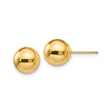 14k Yellow Gold Ball Stud Earrings, Polished Round Sphere Design, Minimalist Style for Women