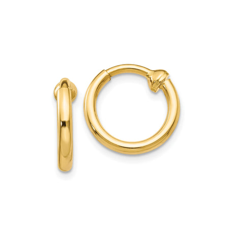 14k Yellow Gold Hoop Earrings for Men and Women, Classic Round Tube Hoops with Polished Finish, Minimalist Unisex Jewelry for Daily Wear, Timeless Gold Accessories for Casual or Formal Use