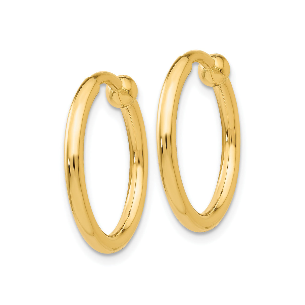 14K Yellow Gold Hoop Earrings for Women Classic Round Hoops