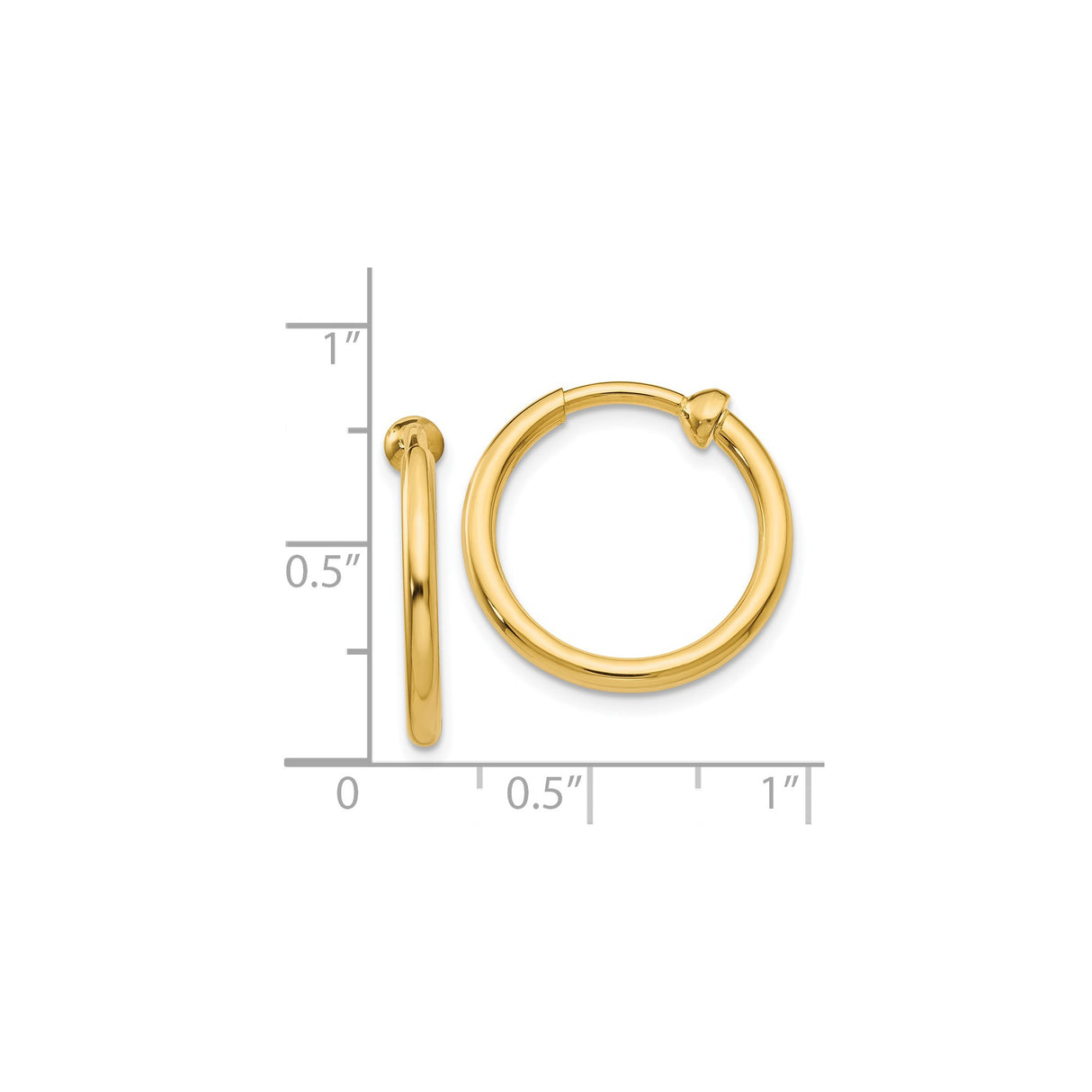 14K Yellow Gold Hoop Earrings for Women Classic Round Hoops