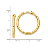 14K Yellow Gold Hoop Earrings Minimalist Circular Design