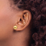 14k Yellow Gold Ball Stud Earrings, Polished Round Design, Minimalist Everyday Style for Women