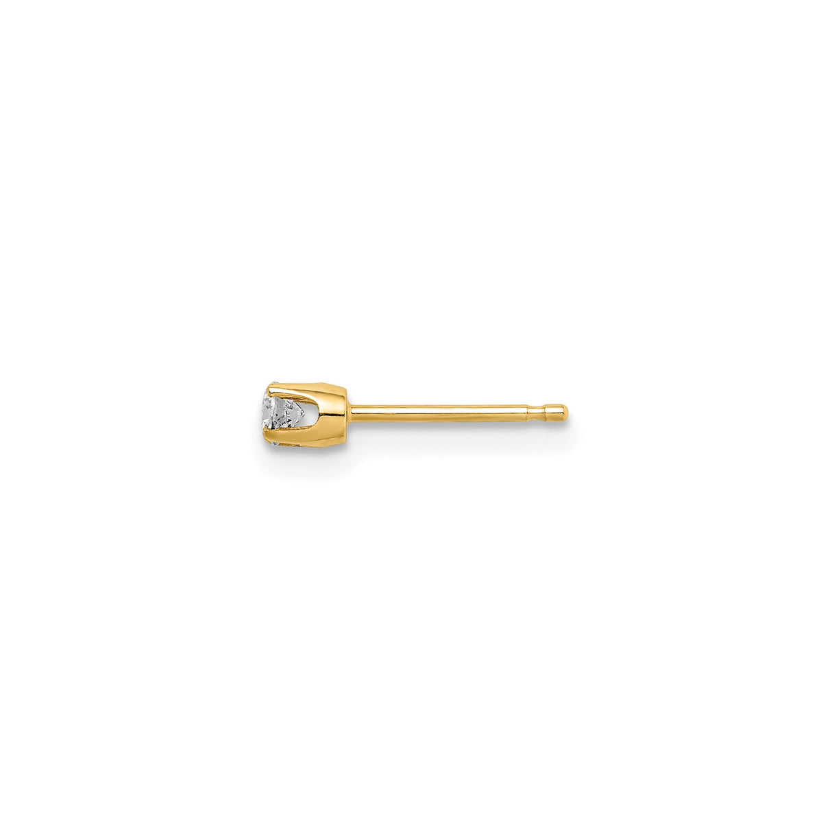 14K Yellow Gold Diamond Stud Earrings Four Prong Solitaire