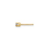 14K Yellow Gold Diamond Stud Earrings Four Prong Solitaire