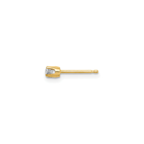 14K Yellow Gold Diamond Stud Earrings Four Prong Solitaire