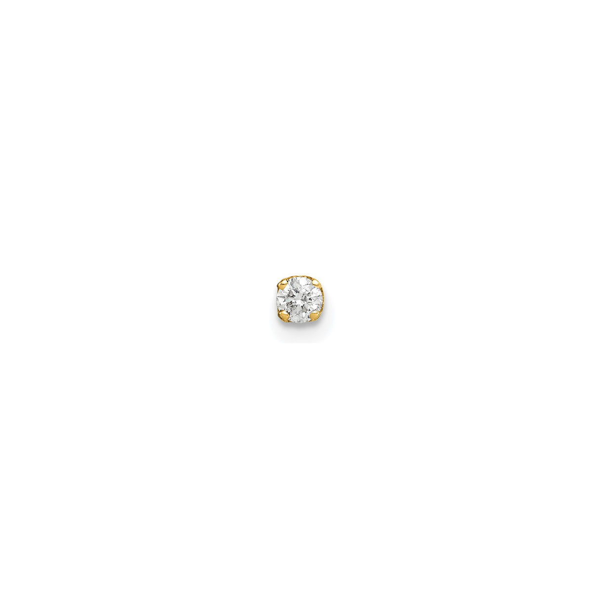 14k Yellow Gold Diamond Stud Earrings with Round Cut Solitaire in Four Prong Setting, Real Gold Fine Jewelry for Women, Classic Design for Everyday Wear, Elegant Formal or Workwear Style