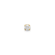 14k Yellow Gold Single Stud Earring with Round Cut Diamond in Four Prong Setting