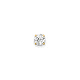 14k Yellow Gold Solitaire Stud Earring with Round Diamond in Four-Prong Setting