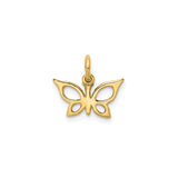 14k Yellow Gold Butterfly Pendant with Openwork Design, Nature Inspired Charm for Women