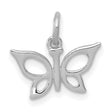 14k White Gold Butterfly Pendant Charm with Openwork Design, Nature-Inspired Jewelry for Women