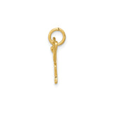 14k Yellow Gold Butterfly Pendant with Openwork Design for Women