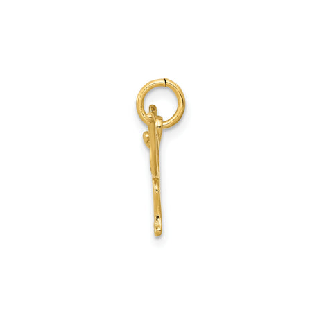14k Yellow Gold Butterfly Pendant with Openwork Design for Women