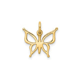 14k Yellow Gold Butterfly Pendant with Openwork Design for Women