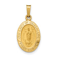 Our Lady of Guadalupe Pray For Us Words Oval Medal Charm Pendant in Real 14k Yellow Gold