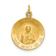 Solid Sacred Heart of Jesus Have Mercy Us Words Medal Charm Pendant in Real 14k Yellow Gold