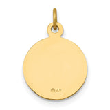 Saint Joseph Pray For Us Words Round Medal Charm Pendant in Real 14k Yellow Gold